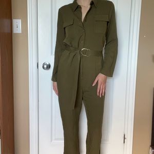 Green Linen Jumpsuit